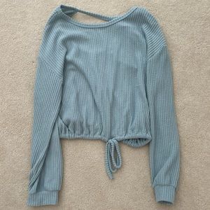 Hollister Blue Gray Tie Sweater